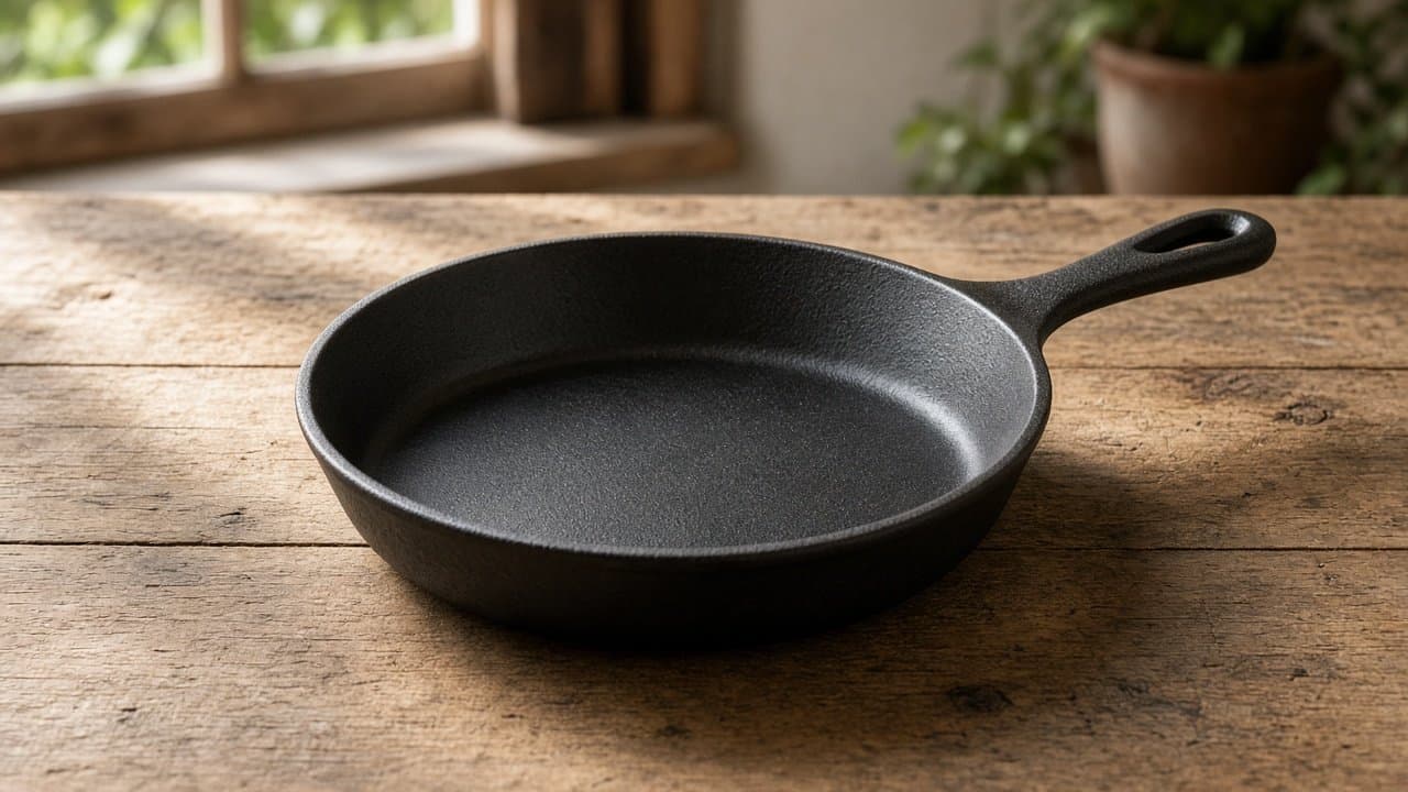 Lodge L8SK3 10.25" Cast-Iron Skillet — rim and handle detail